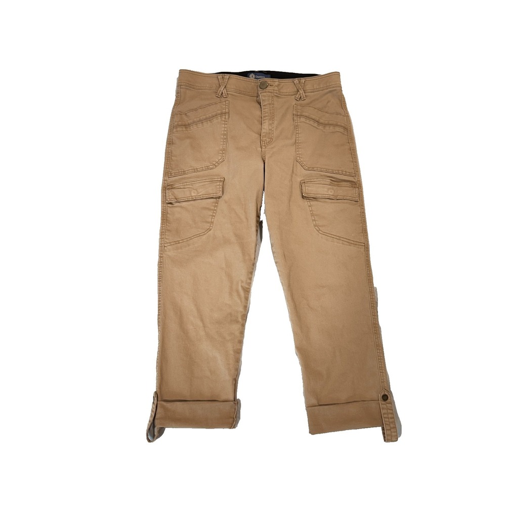 Democracy Ab Solution 14 Khaki Cropped Cargo Pants Adjustable Cuff Stretch